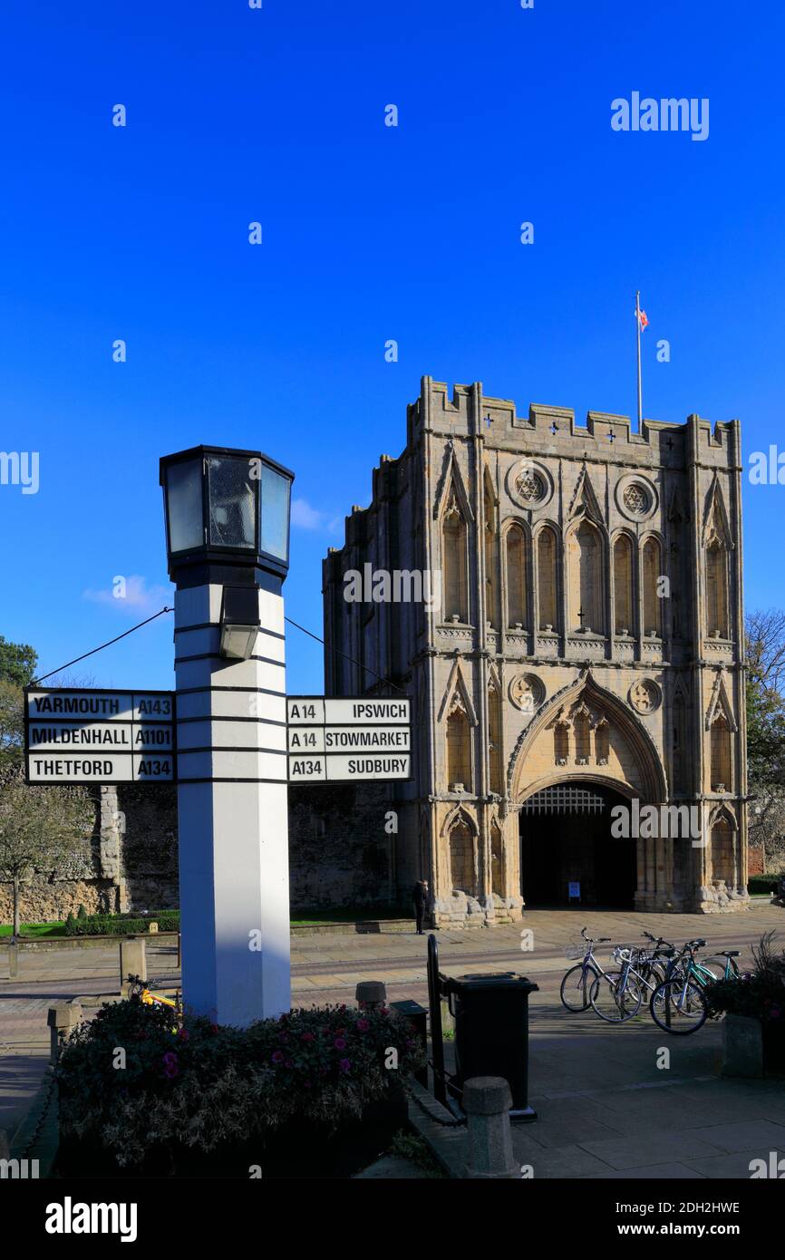 The Abbey Gate, St Edmundsbury Cathedral, Bury St Edmunds City, Suffolk County, Inghilterra Foto Stock