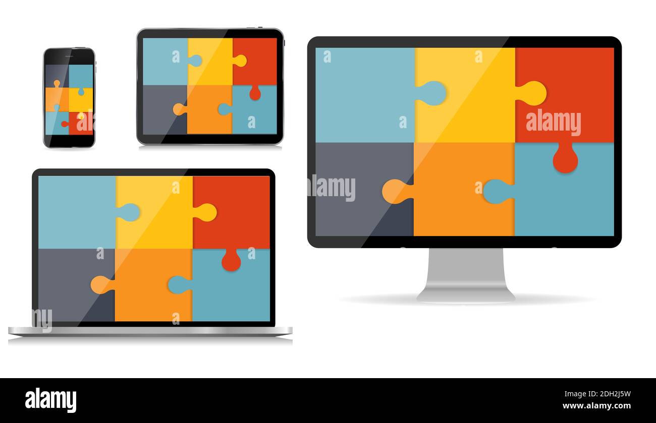 Illustrazione completa del concetto di progettazione Web Foto Stock