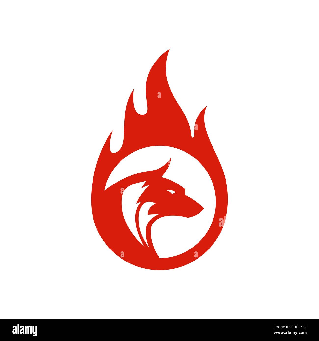 grafica vettoriale icona logo fire wolf Illustrazione Vettoriale