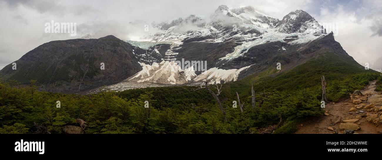 Ghiacciaio Francese nel Parco Nazionale Torres del Paine in Cileno Patagonia Foto Stock