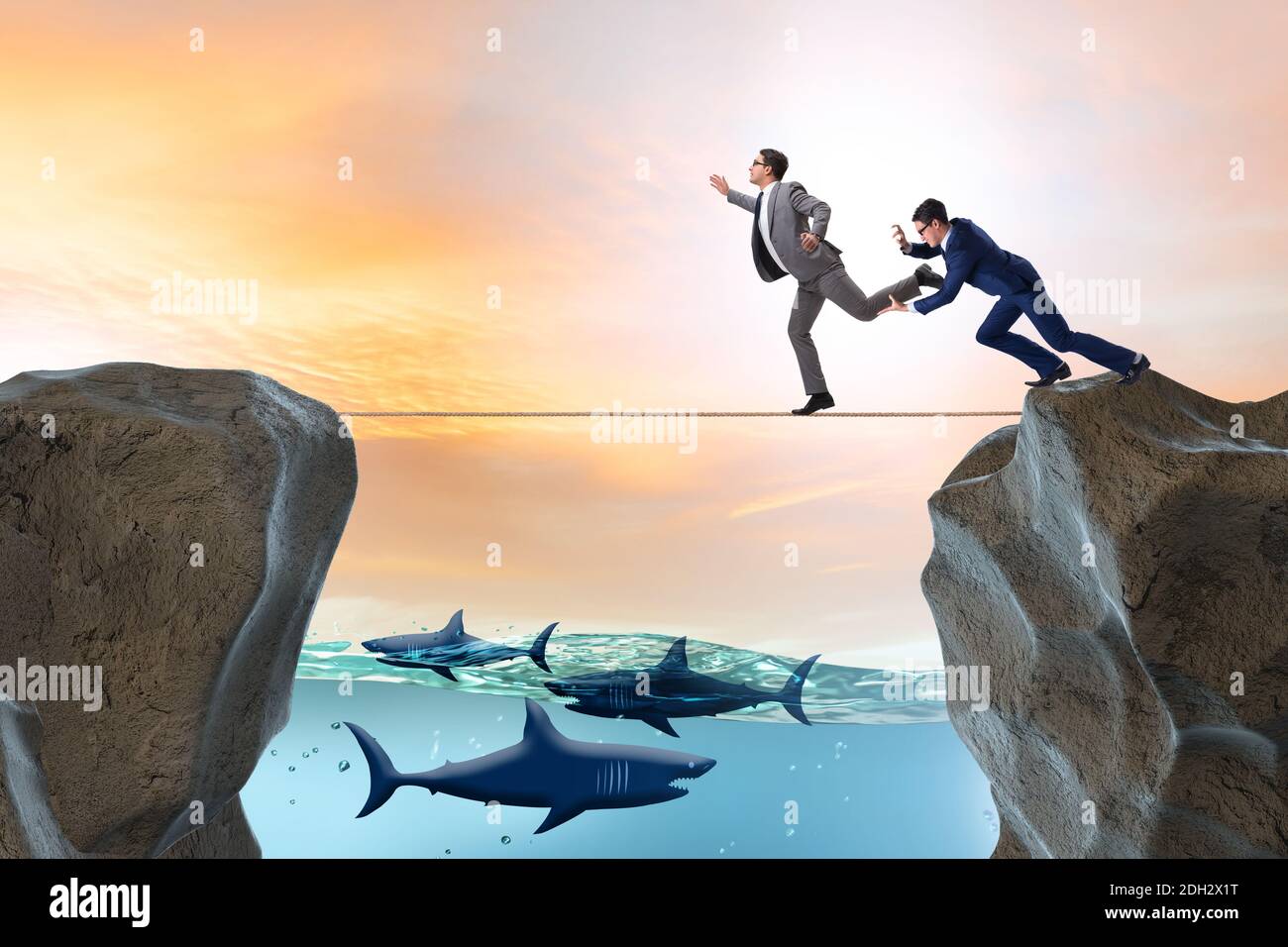 Concetto di concorrenza commerciale non etica Foto Stock