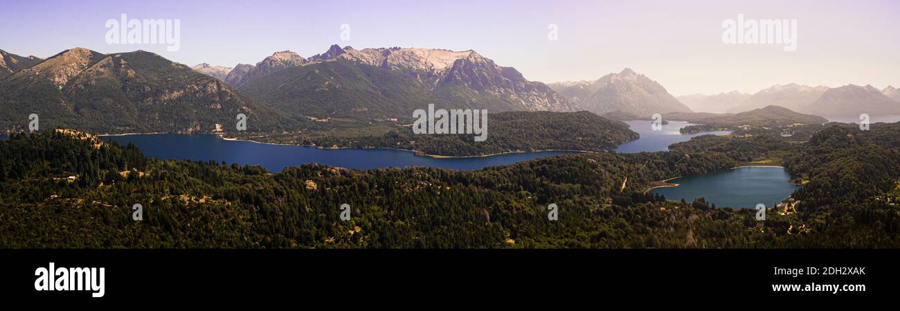 Vista panoramica sul lago Nahuel Huapi a Bariloche Argentina Foto Stock