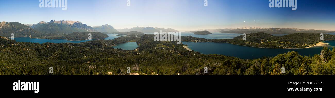 Vista panoramica sul lago Nahuel Huapi a Bariloche Argentina Foto Stock