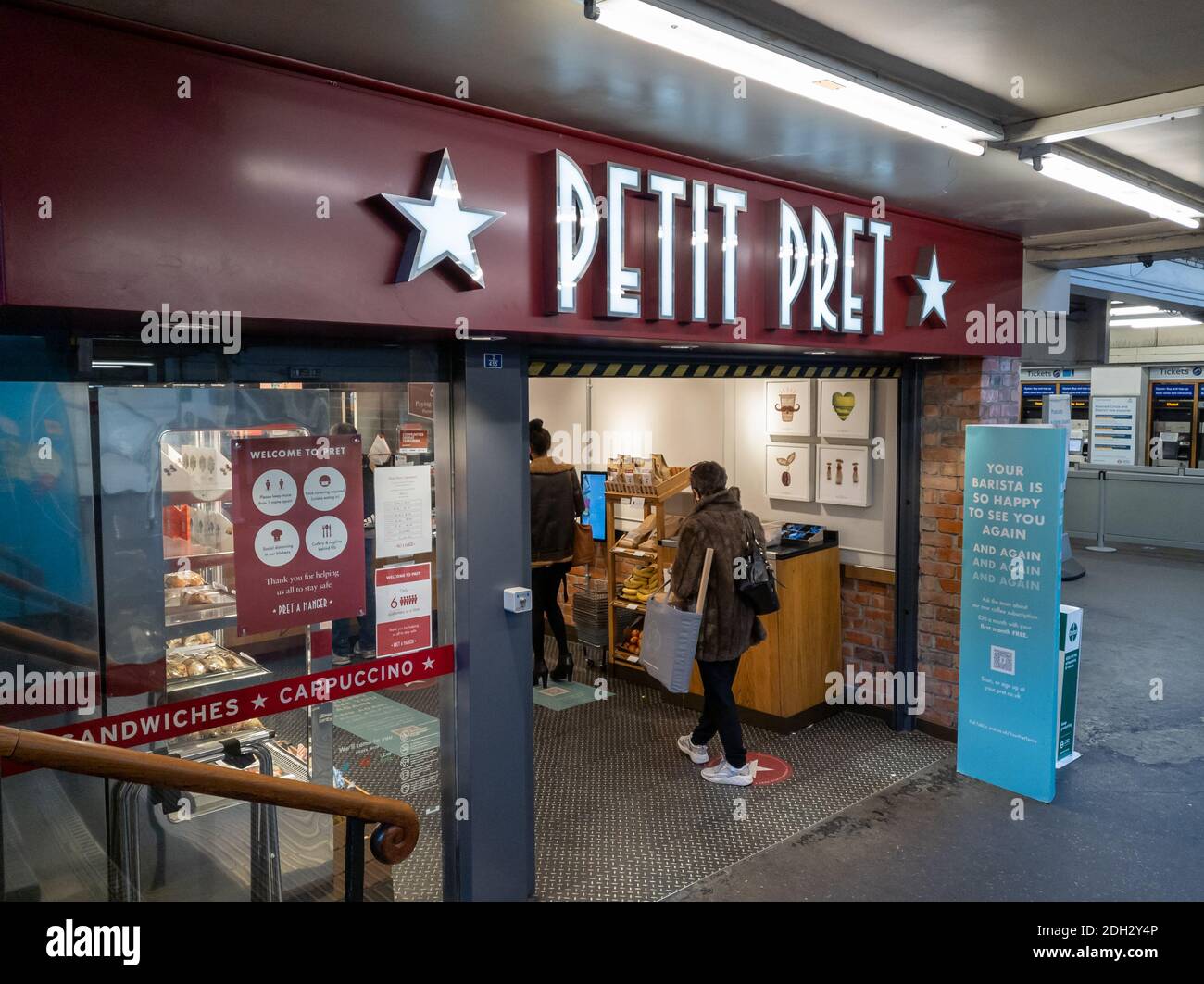 Un ramo della catena fast casual ristorante Pret A Manger. Foto Stock