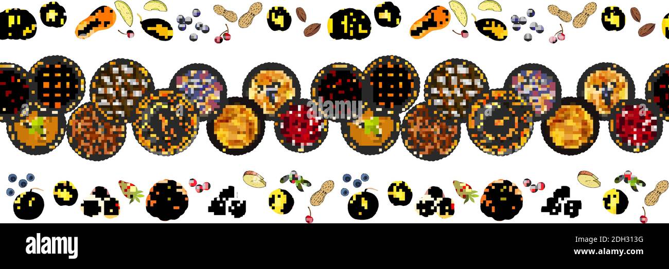 Motivo senza cuciture con torte. Il tema dell'autunno, della raccolta e del ringraziamento. Illustrazione Vettoriale