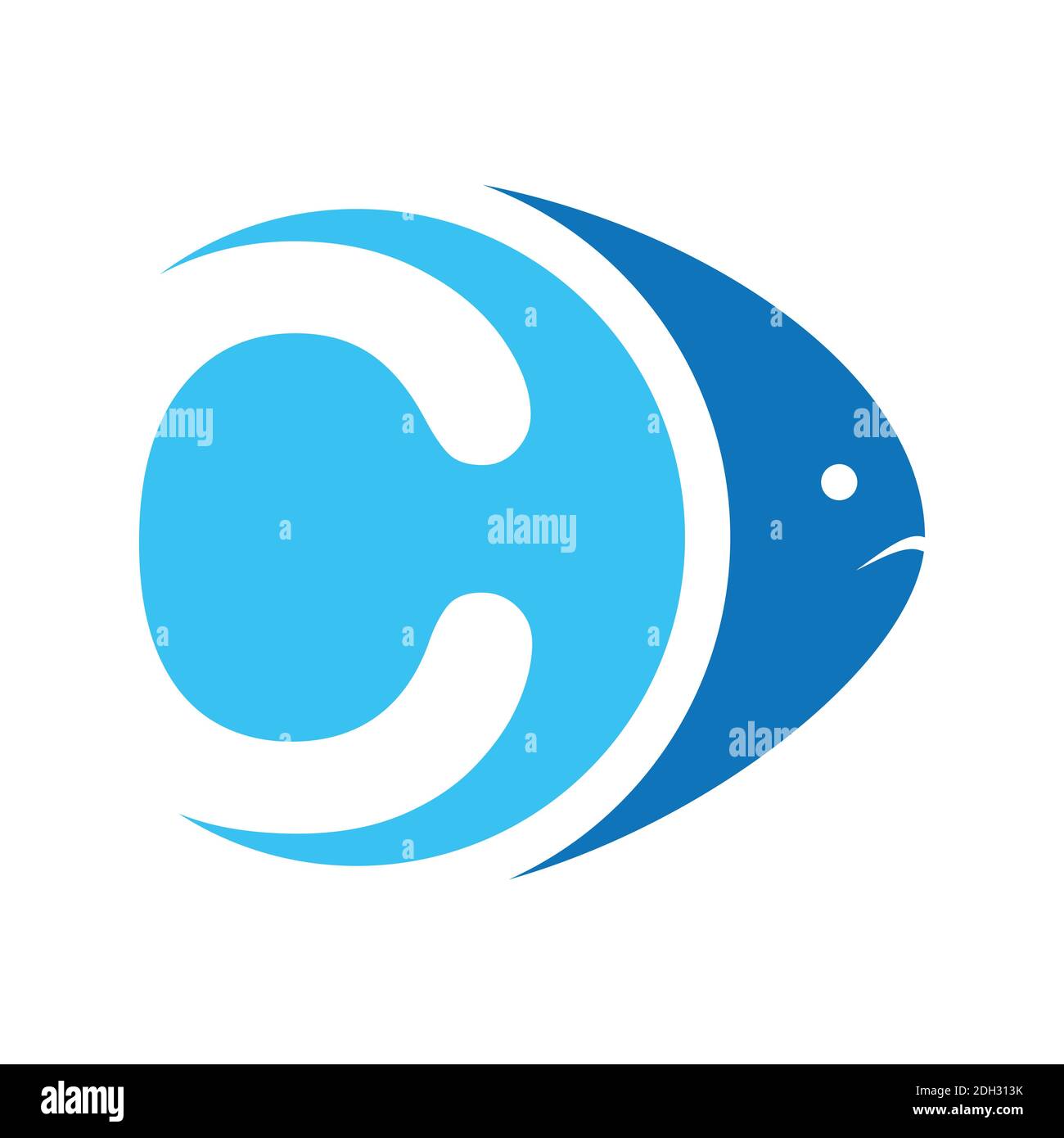 astratto lettera di pesce c logo icona concetto di disegno vettoriale Illustrazione Vettoriale