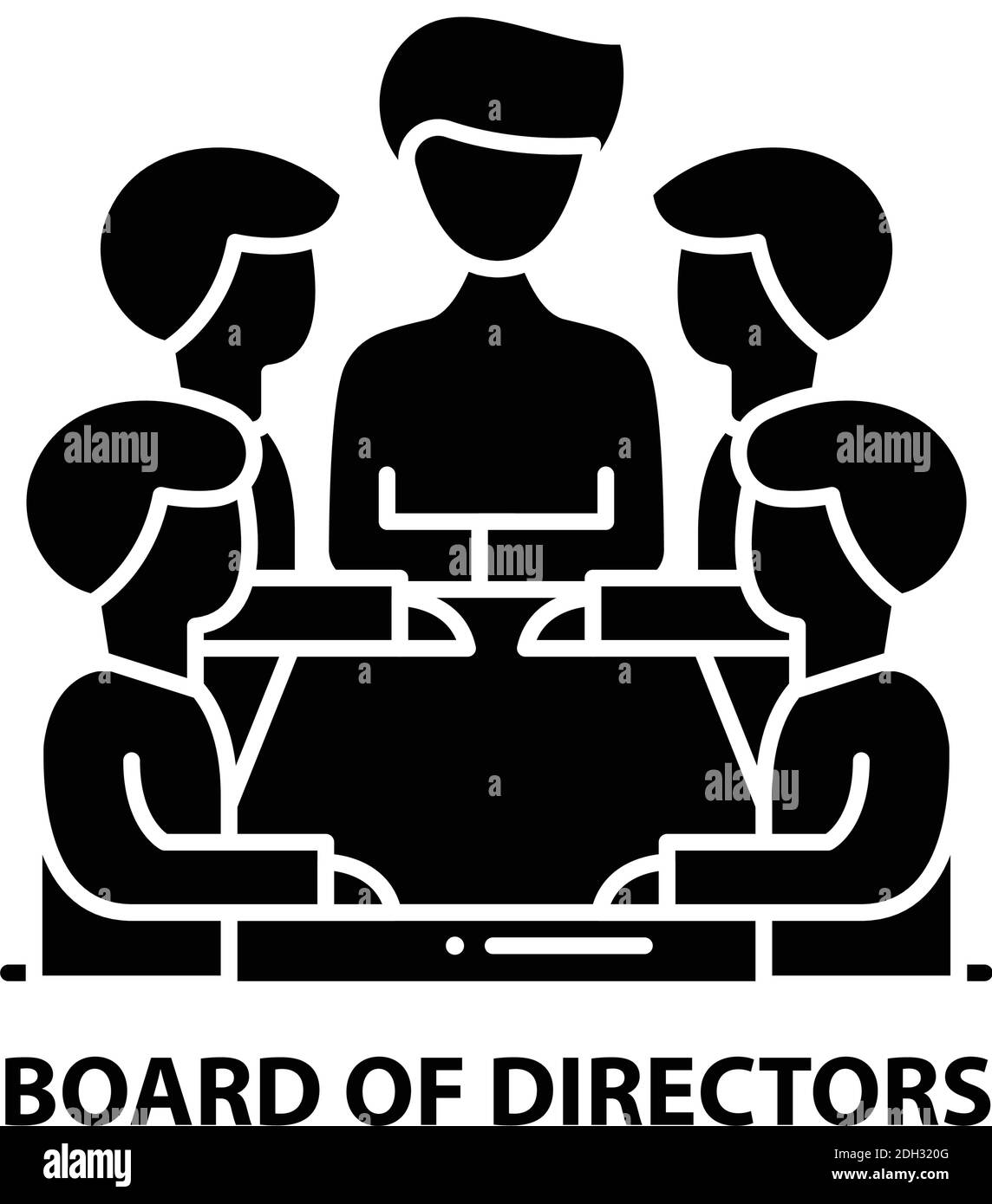 icona del consiglio di amministrazione, segno vettoriale nero con tratti modificabili, illustrazione concettuale Illustrazione Vettoriale