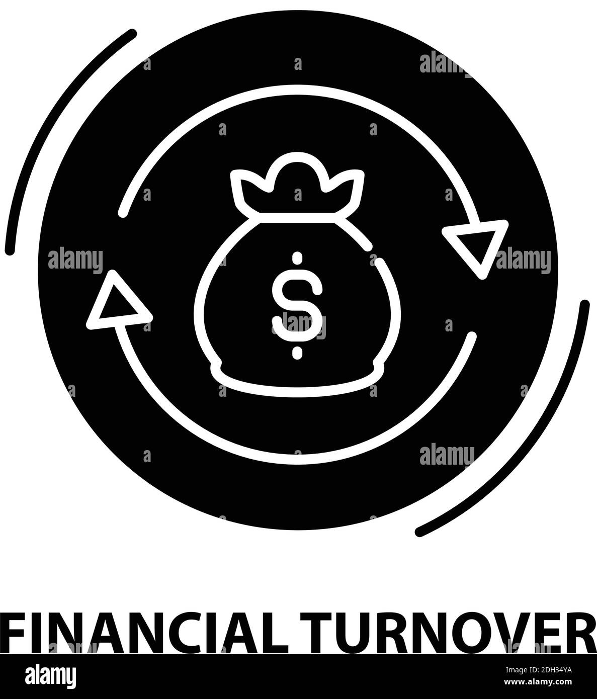 icona del fatturato finanziario, segno vettoriale nero con tratti modificabili, illustrazione del concetto Illustrazione Vettoriale