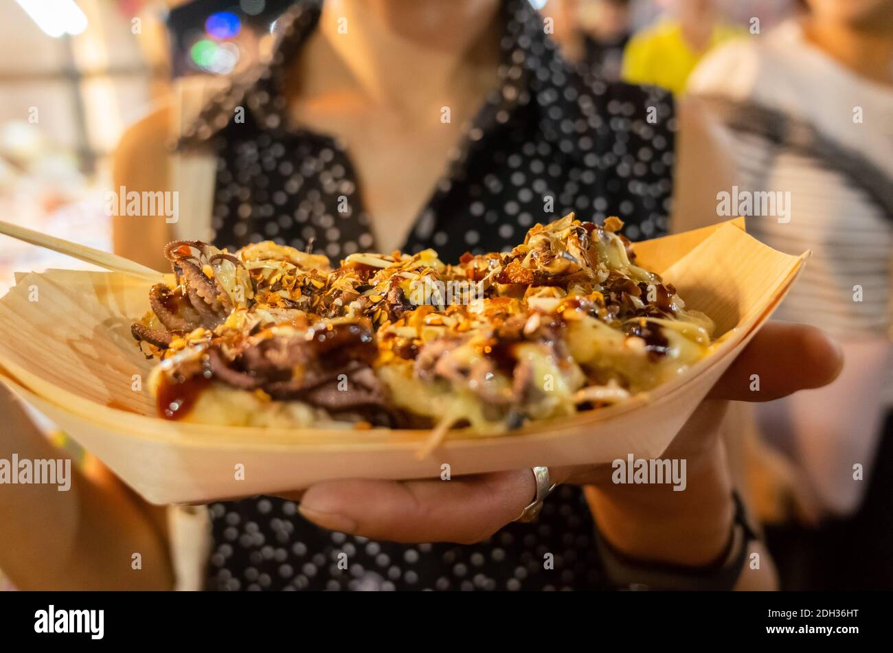 Famosi spuntini taiwanesi di polpi Foto Stock