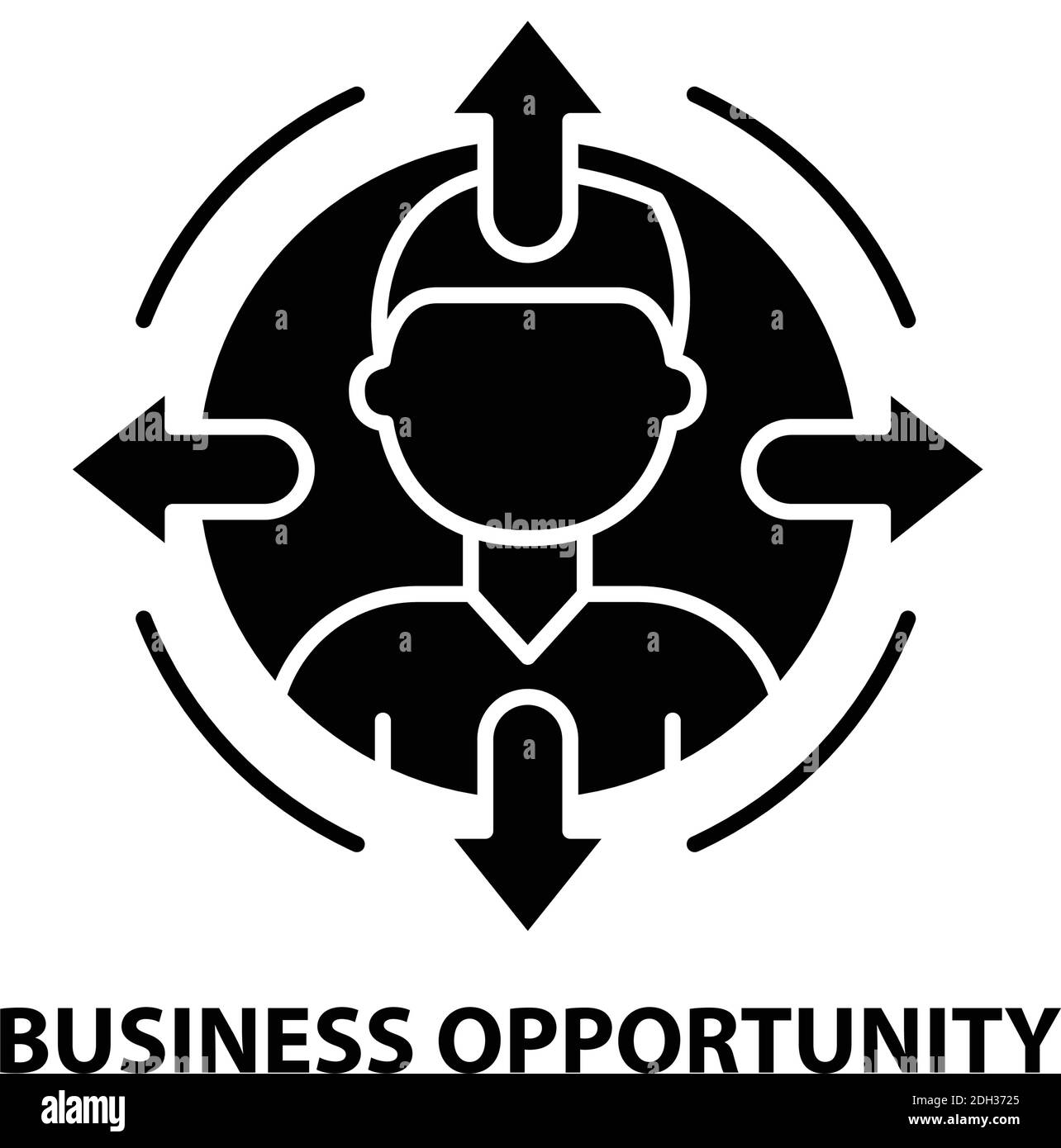 icona opportunità di business, segno vettoriale nero con tratti modificabili, illustrazione concettuale Illustrazione Vettoriale