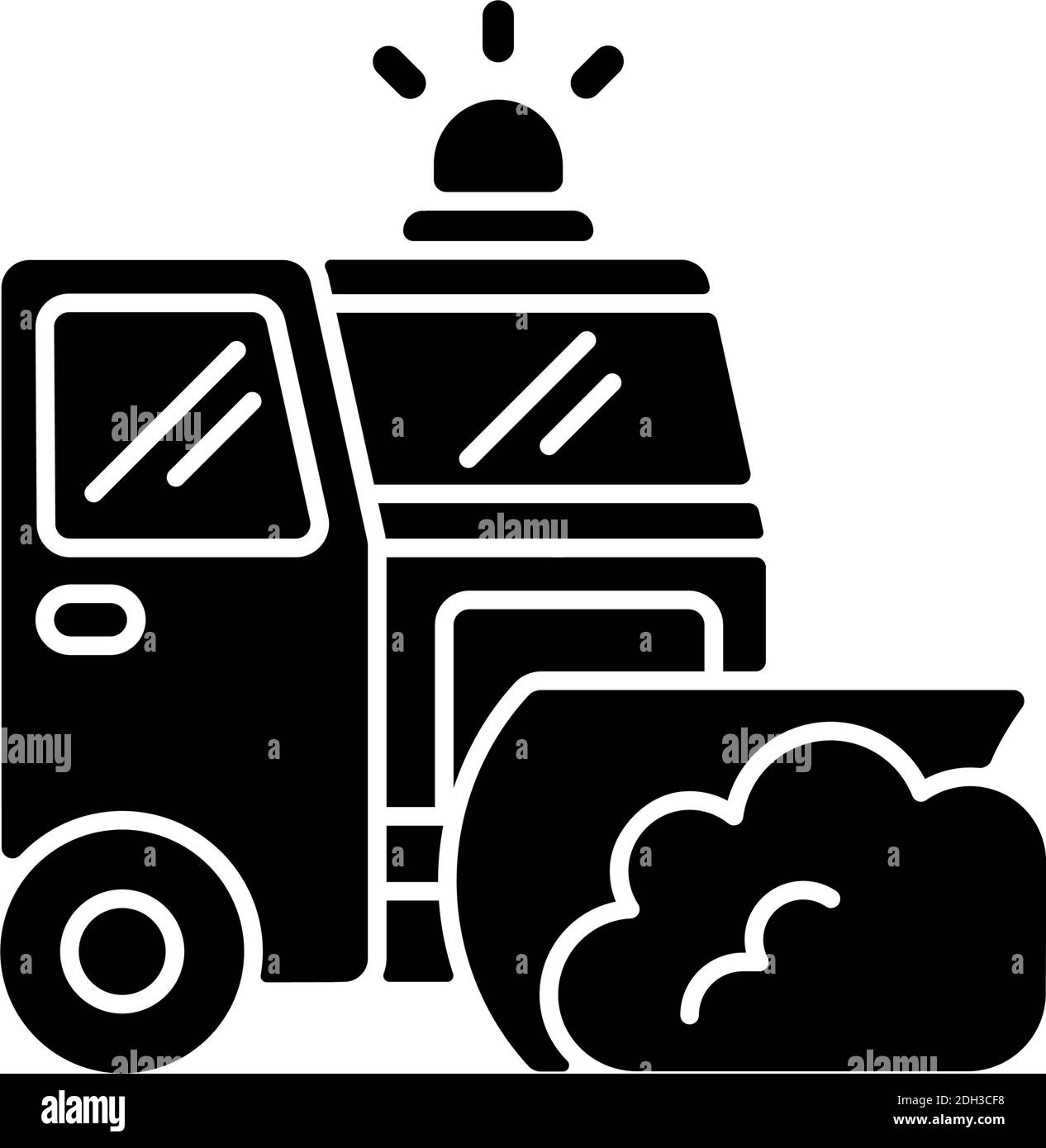 Icona glifo nero per aratura stradale Illustrazione Vettoriale