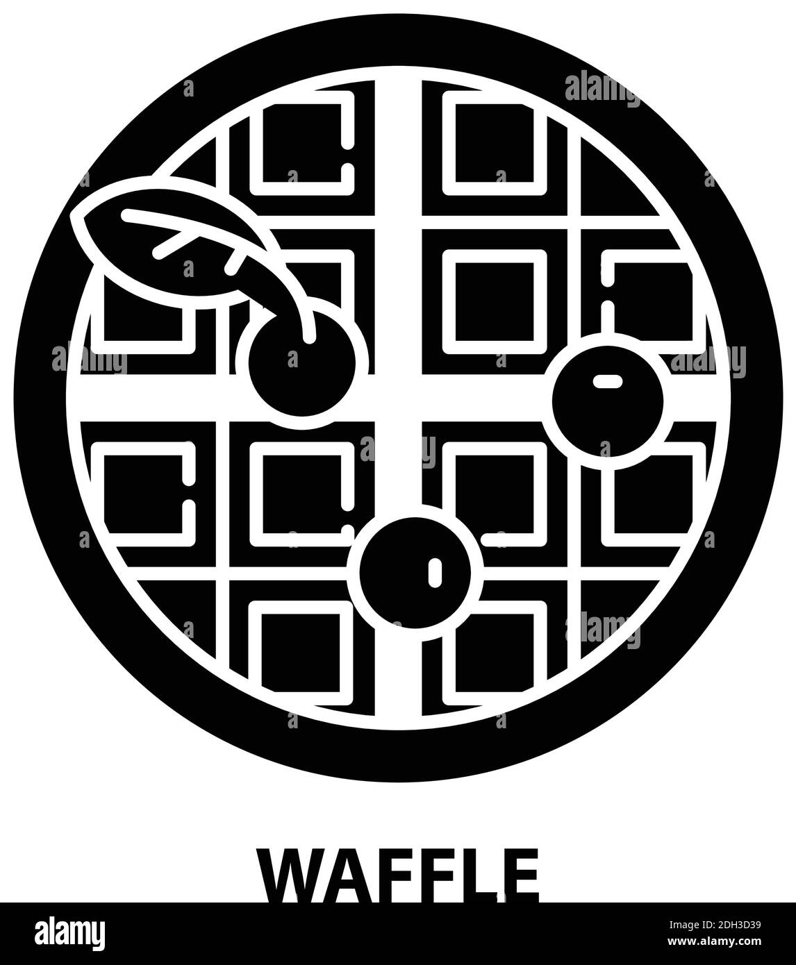 icona del waffle, segno vettoriale nero con tratti modificabili, illustrazione concettuale Illustrazione Vettoriale