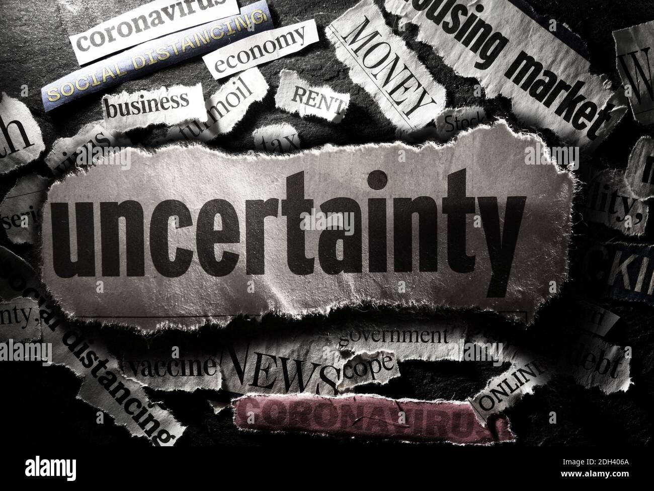 Notizie su coronavirus ed economia Foto Stock