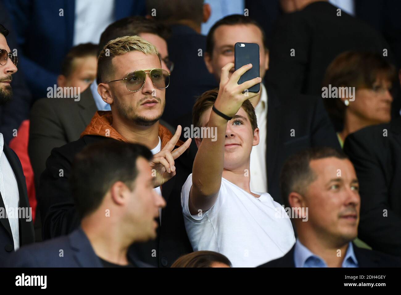 DJ Snake (William Grigahcine) partecipa alla partita Ligue 1 francese tra Paris Saint-Germain (PSG) e Toulouse FC (TFC) allo stadio Parc des Princes il 20 agosto 2017 a Parigi, Francia. Foto di Laurent Zabulon/ABACAPRESS.COM Foto Stock