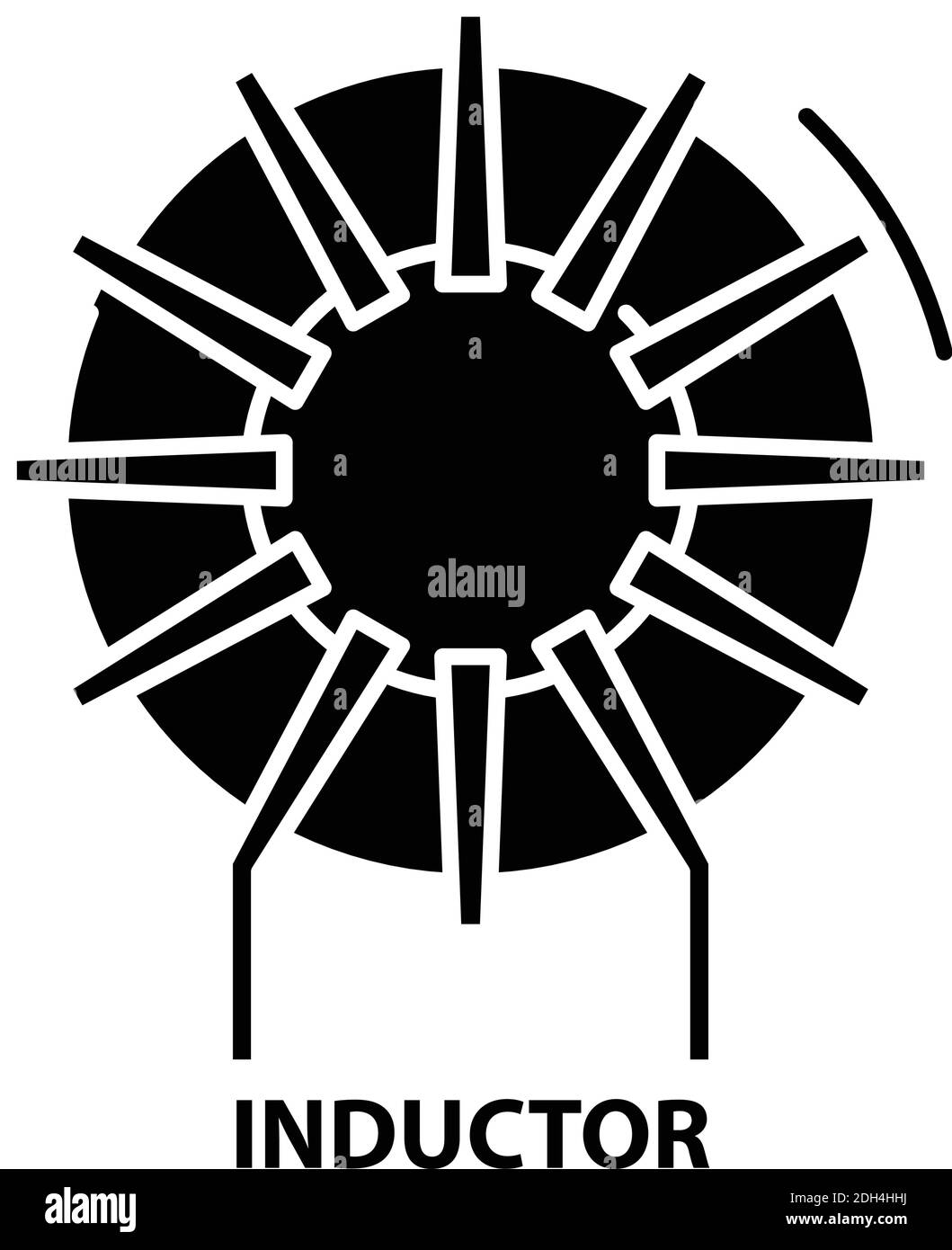 Icona induttore, segno vettoriale nero con tratti modificabili, illustrazione concettuale Illustrazione Vettoriale