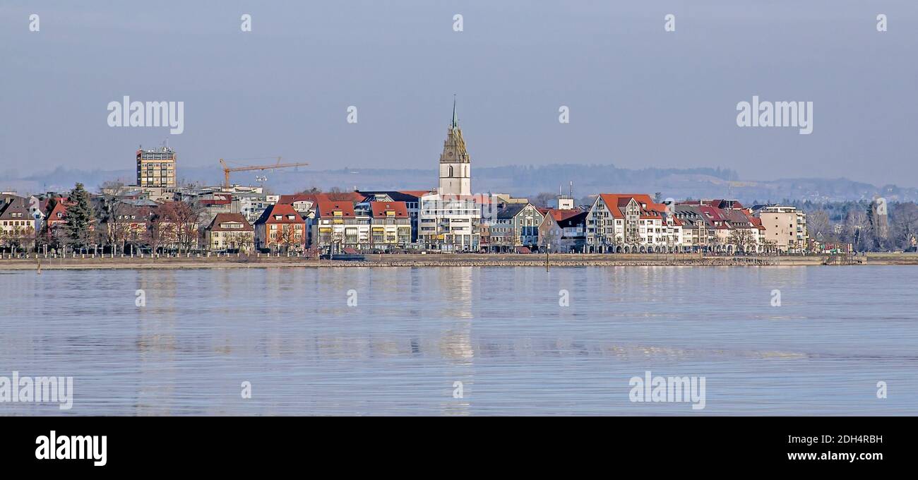 Friedrichshafen, Lake Side Promenade, St. Nikolaus Foto Stock
