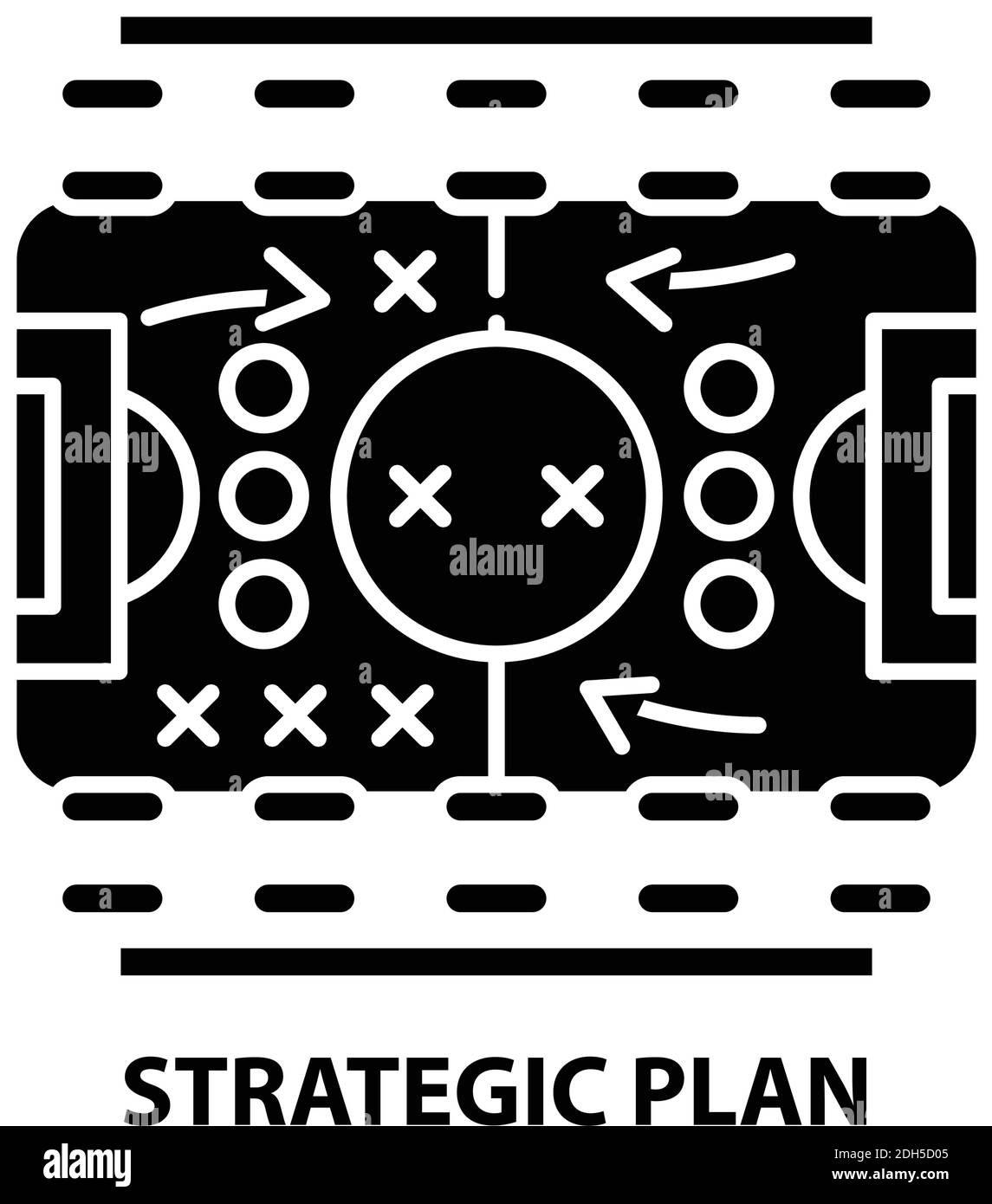 icona simbolo del piano strategico, segno vettoriale nero con tratti modificabili, illustrazione concettuale Illustrazione Vettoriale