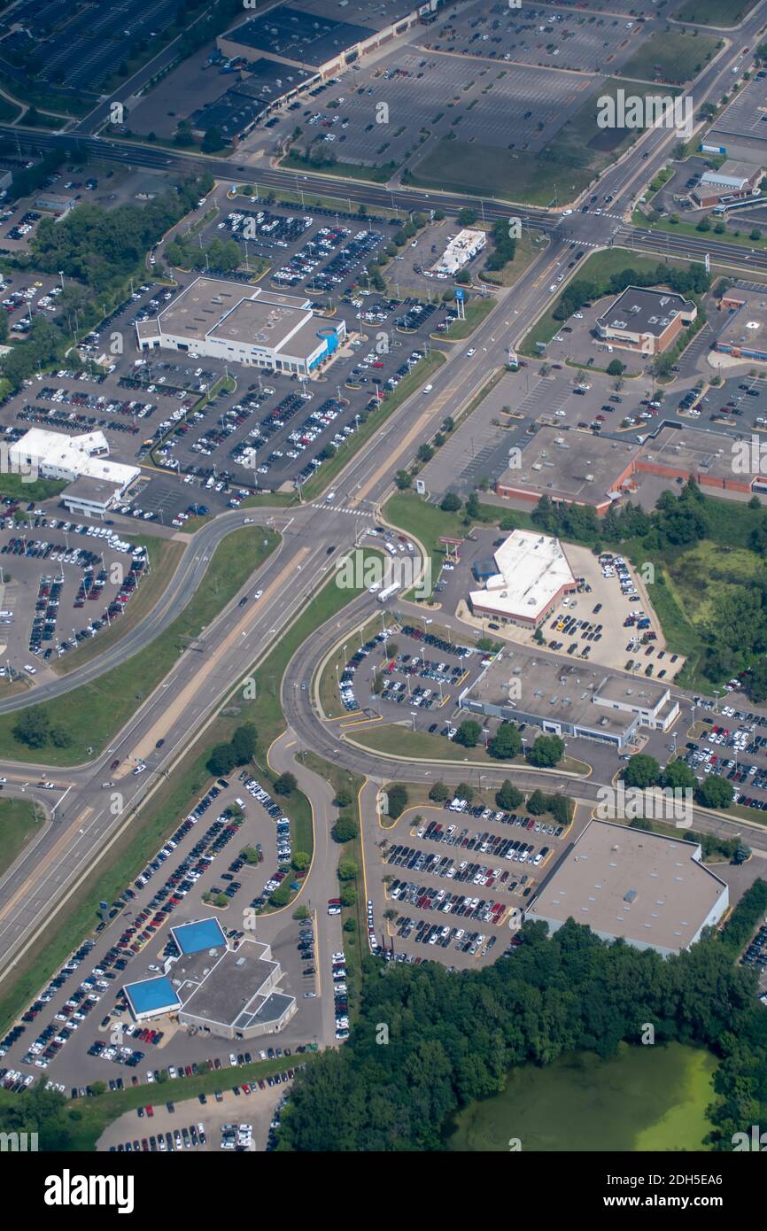 Vista aerea della principale città americana di minneapolis, minnesota Foto Stock