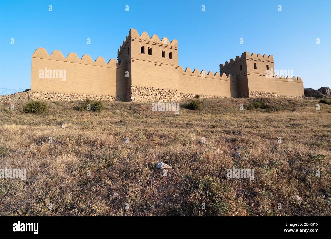 Ricostruzione delle mura dell'antica città ittita di Hattusa, Turchia Foto Stock