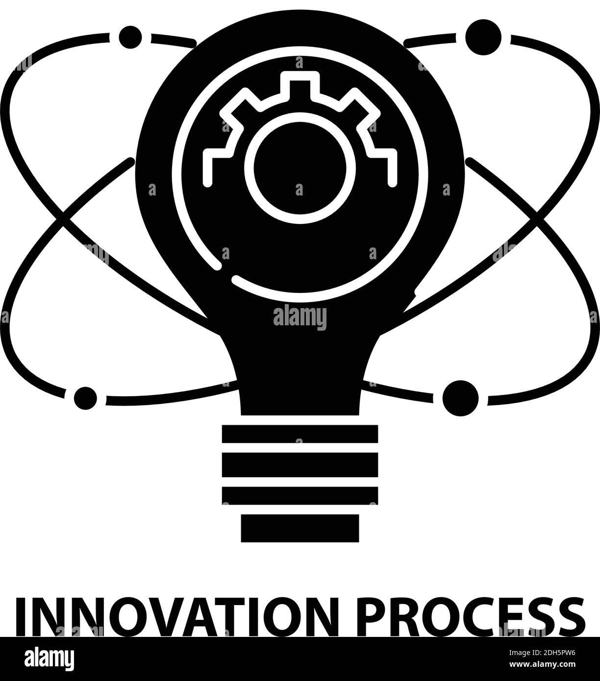 icona del processo di innovazione, segno vettoriale nero con tratti modificabili, illustrazione concettuale Illustrazione Vettoriale