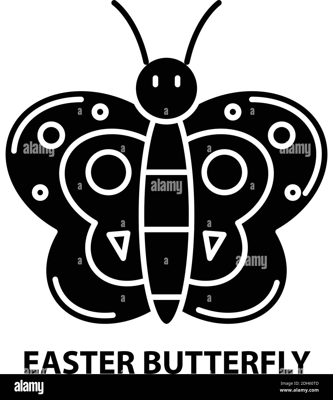 icona della farfalla di pasqua, segno vettoriale nero con tratti modificabili, illustrazione concettuale Illustrazione Vettoriale