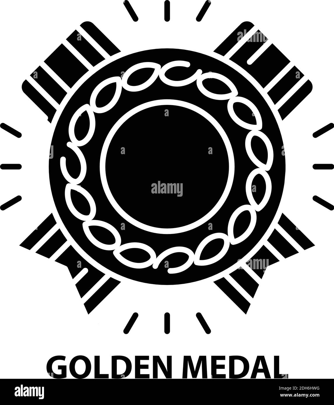 icona della medaglia d'oro, segno vettoriale nero con tratti modificabili, illustrazione concettuale Illustrazione Vettoriale