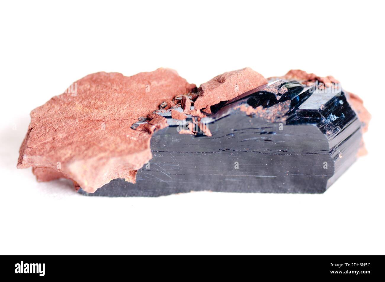 Cristallo vivianite campione minerale molto scuro con striature Foto Stock