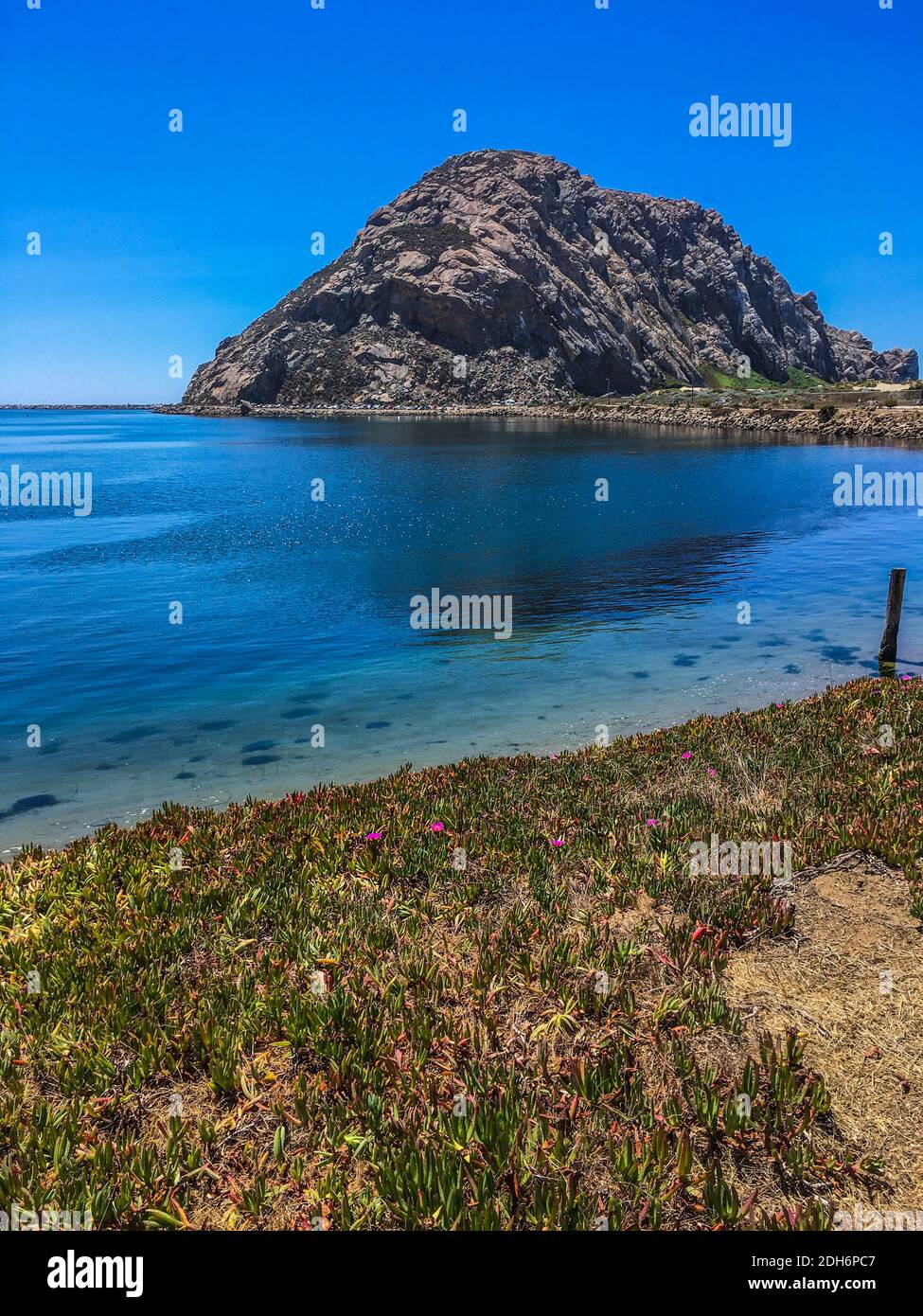 Morro Bay Rock, oceano della costa centrale, California Foto Stock