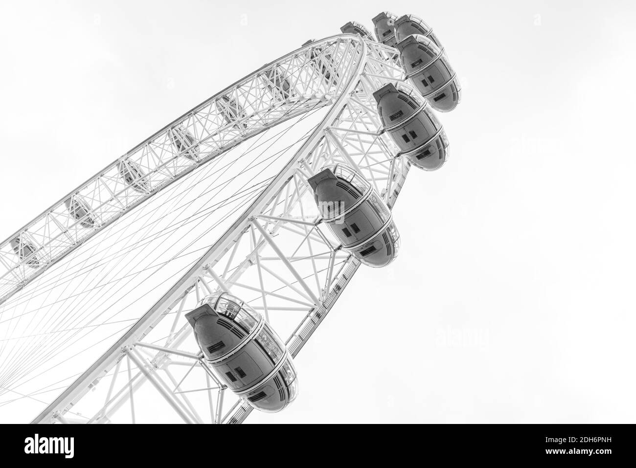 Pomeriggio a Londra. London Eye, County Hall, Westminster Bridge, Big ben e Houses of Parliament. Foto Stock