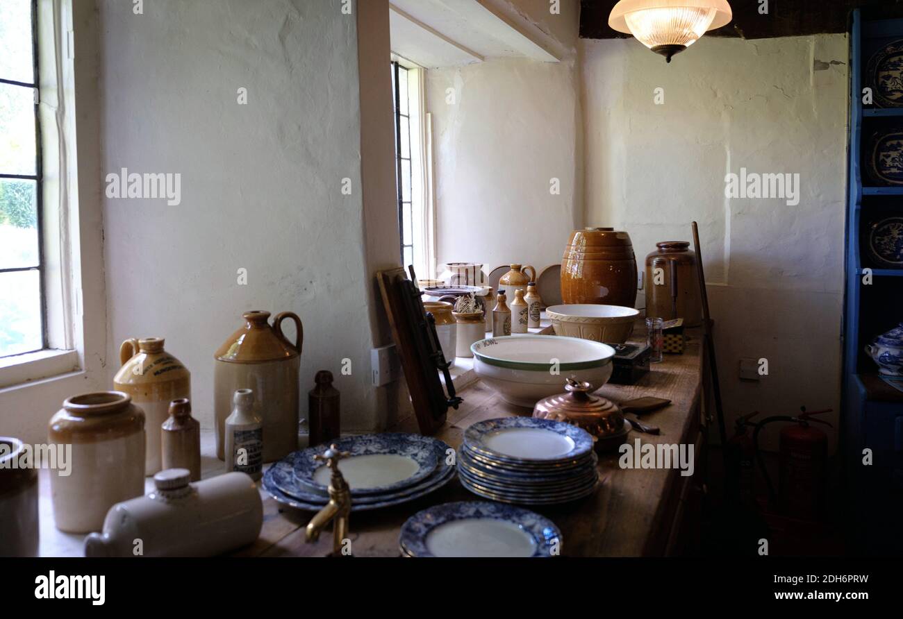 Interno di antico castello di Avebury 16 ° secolo in Avebury Inghilterra Foto Stock