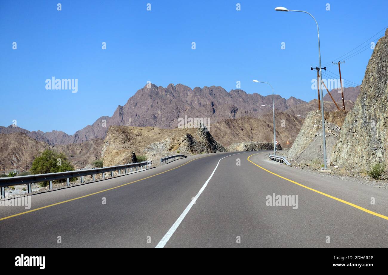 Viaggio su strada in Oman. Foto Stock