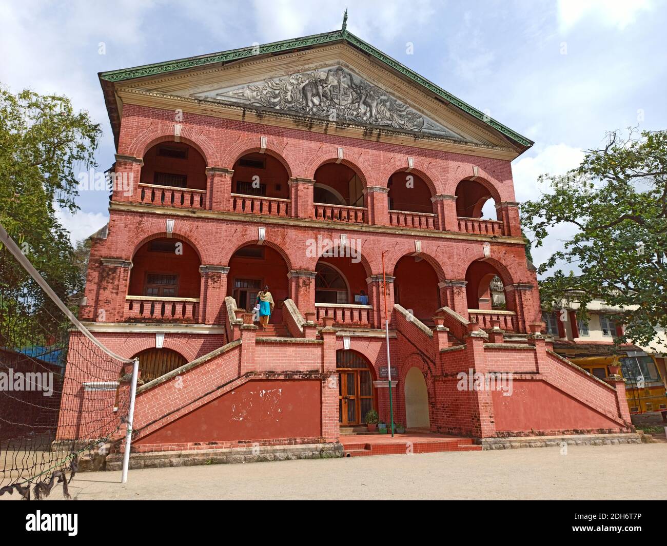 Modello governativo Boys Scuola superiore Trivandrum , l'edificio principale della scuola, un esempio di architettura europea, è stato costruito nel 1910. Foto Stock