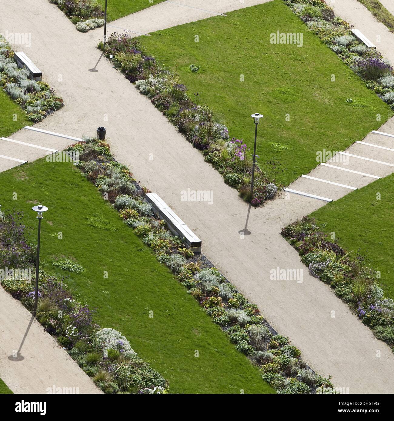 Area verde per lo spettacolo orticolo statale dall'alto, Bad Iburg, bassa Sassonia, Germania, Europa Foto Stock