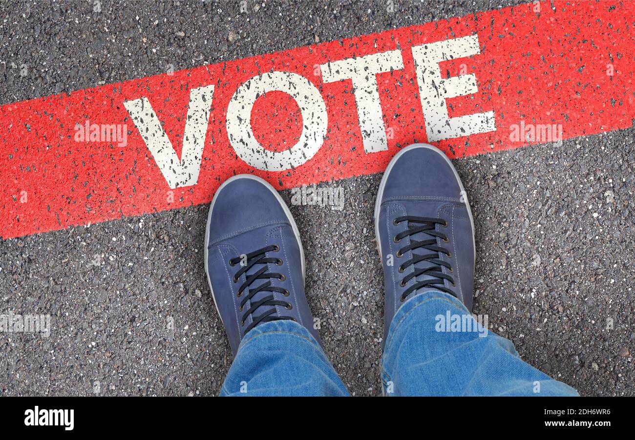 Votazione sulle elezioni su strada Foto Stock
