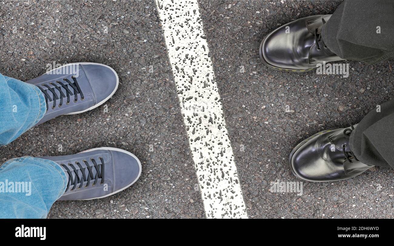 Due persone in conflitto Foto Stock