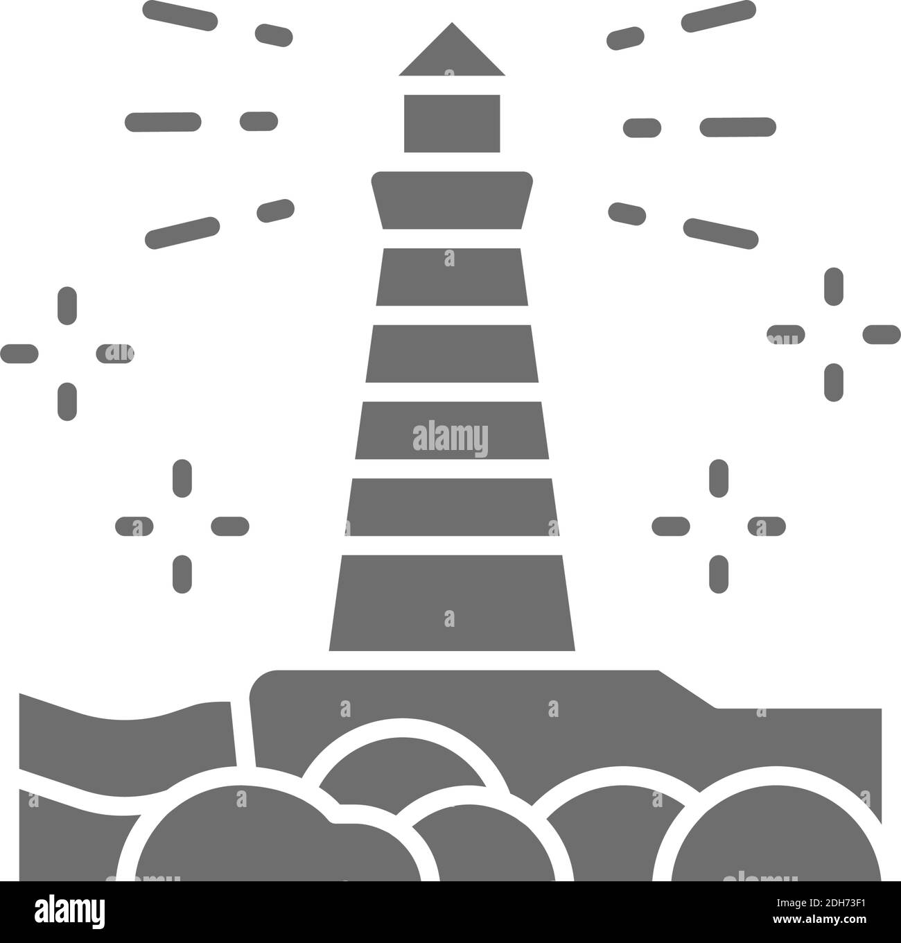 Faro vettoriale fisgard, Victoria, icona grigia Canada. Illustrazione Vettoriale