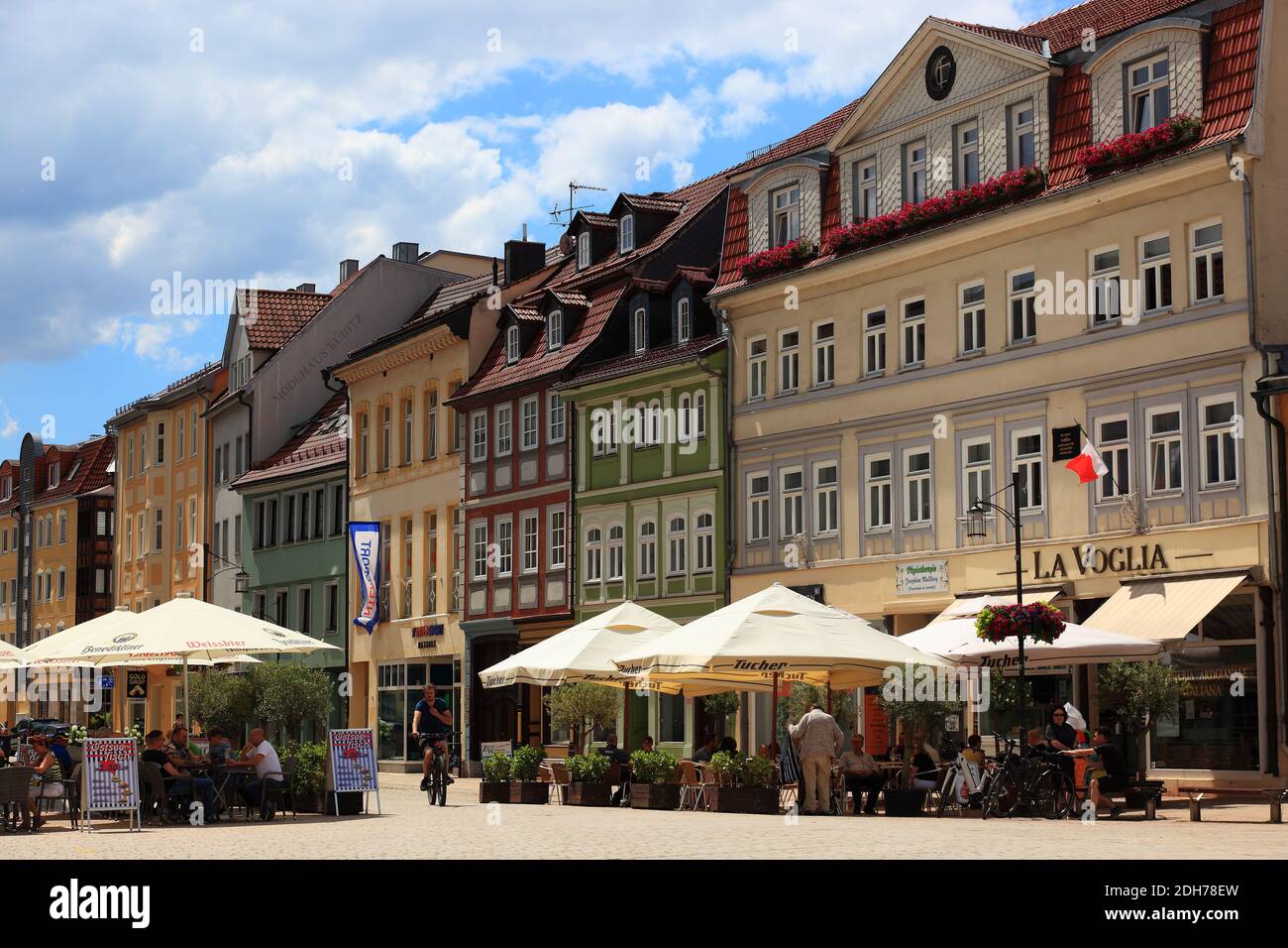 Fußgängerzone und Stadtzentrum, Meiningen, Landkreis Schmalkalden-Meiningen, Thüringen, Deutschland Foto Stock