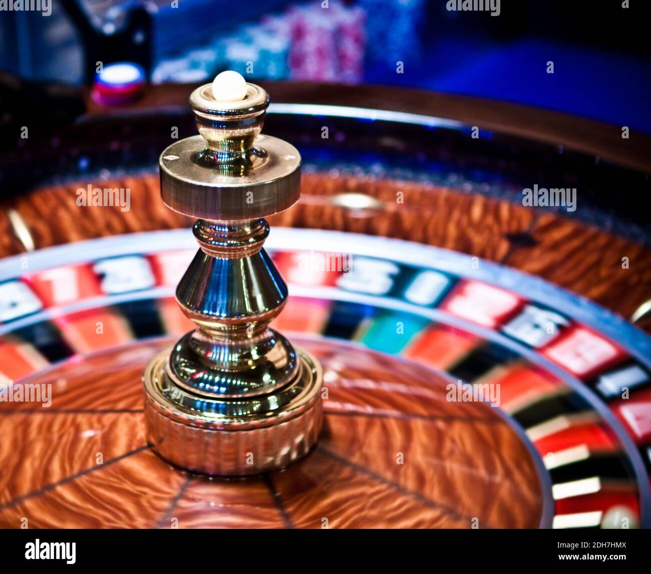 Roulette ruota nel casinò, annuncio di gioco d'azzardo Foto Stock