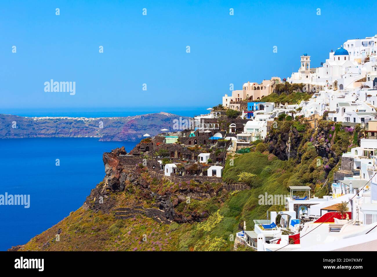 Case dell'isola di Santorini in Grecia Foto Stock