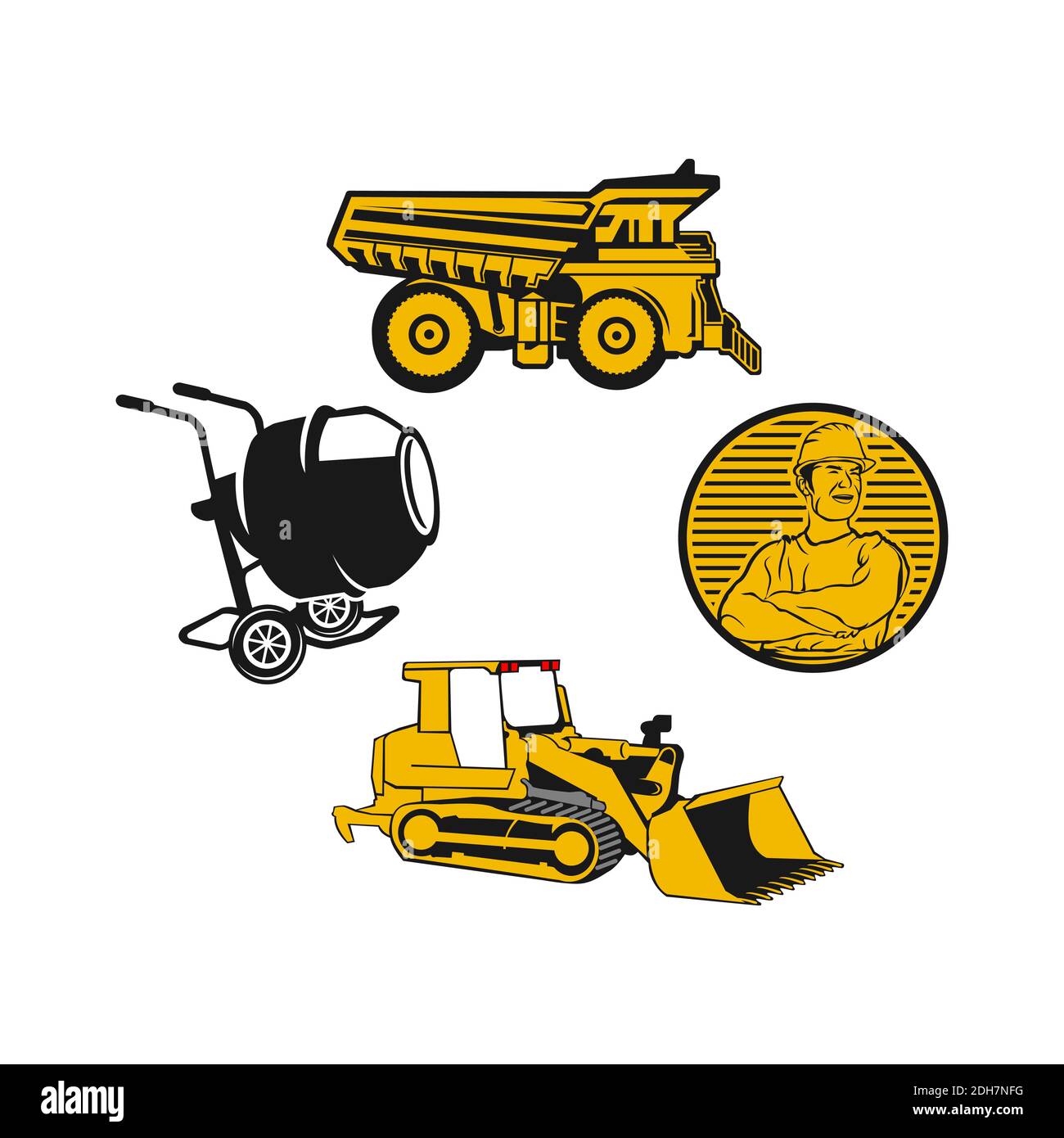 Set di template per logo da costruzione, pacchetto di logo, pacchetti di logo, pacchetto vettoriale di logo Construction, facile da modificare Illustrazione Vettoriale