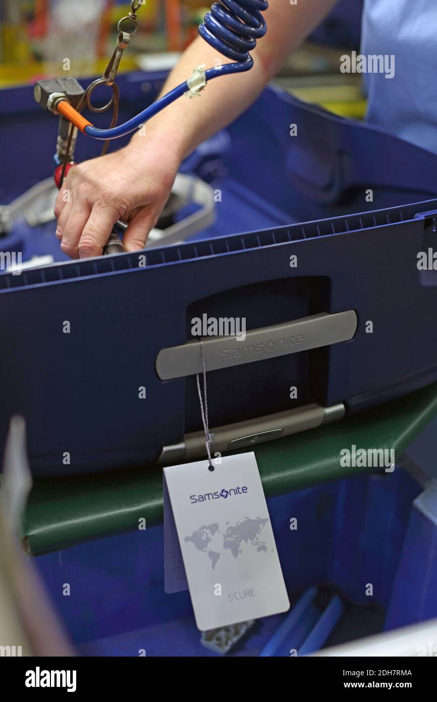 Stabilimento di produzione di Samsonite a Oudenaarde, Belgio Foto Stock