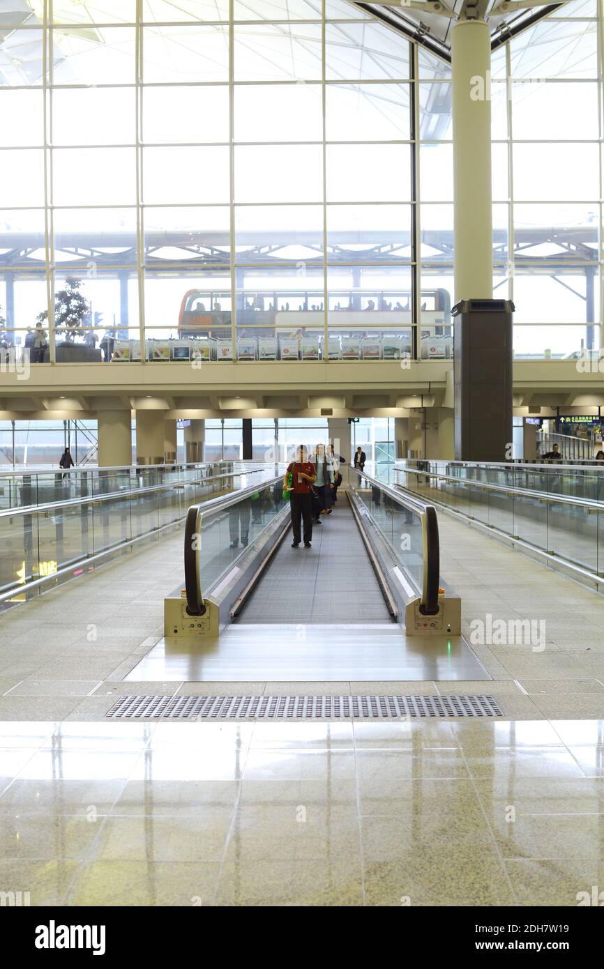 Partenza dall'Aeroporto Internazionale di Hong Kong Foto Stock