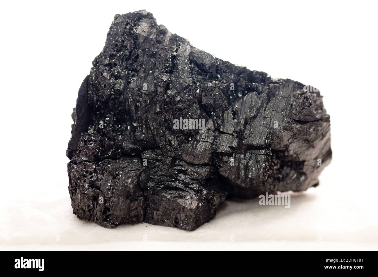 Carbone, antracite fragile campione di roccia argillosa minerale per produzione di alimentazione Foto Stock