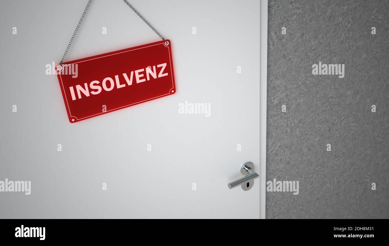 Cartello Insolvenz Foto Stock