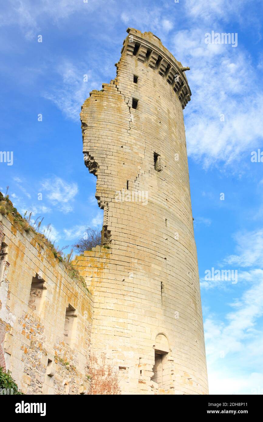 Chateau de Montepilloy, castello registrato come monumento storico nazionale (francese 'monument historique') Foto Stock