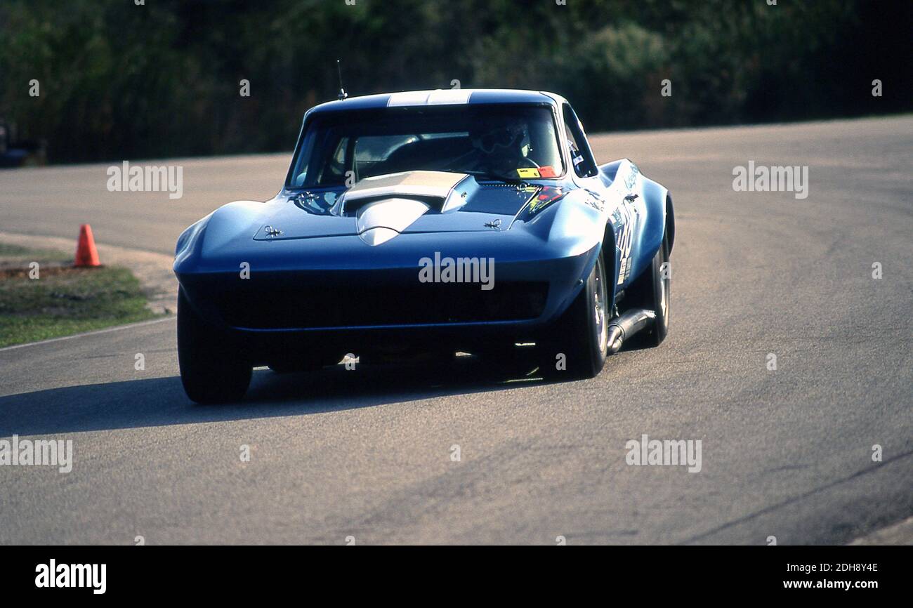 Chevrolet Corvette Stingray alla corsa storica a Moroso Race Pista Florida 1992 Foto Stock