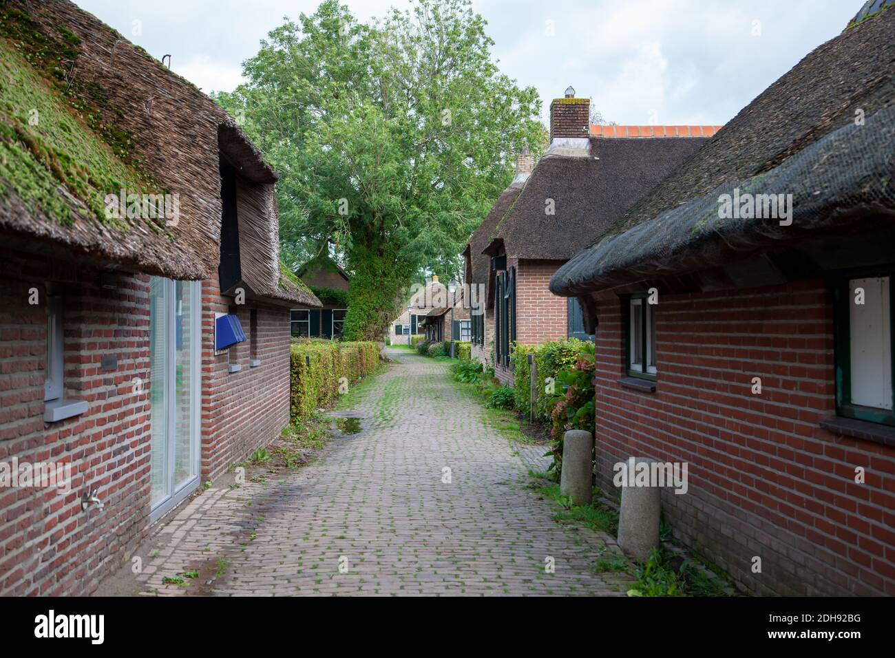 Storiche case operaio di torba Overijssel Foto Stock