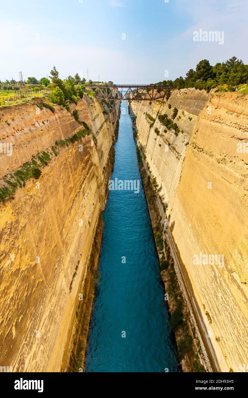 Canale di Corinto in Grecia Foto Stock