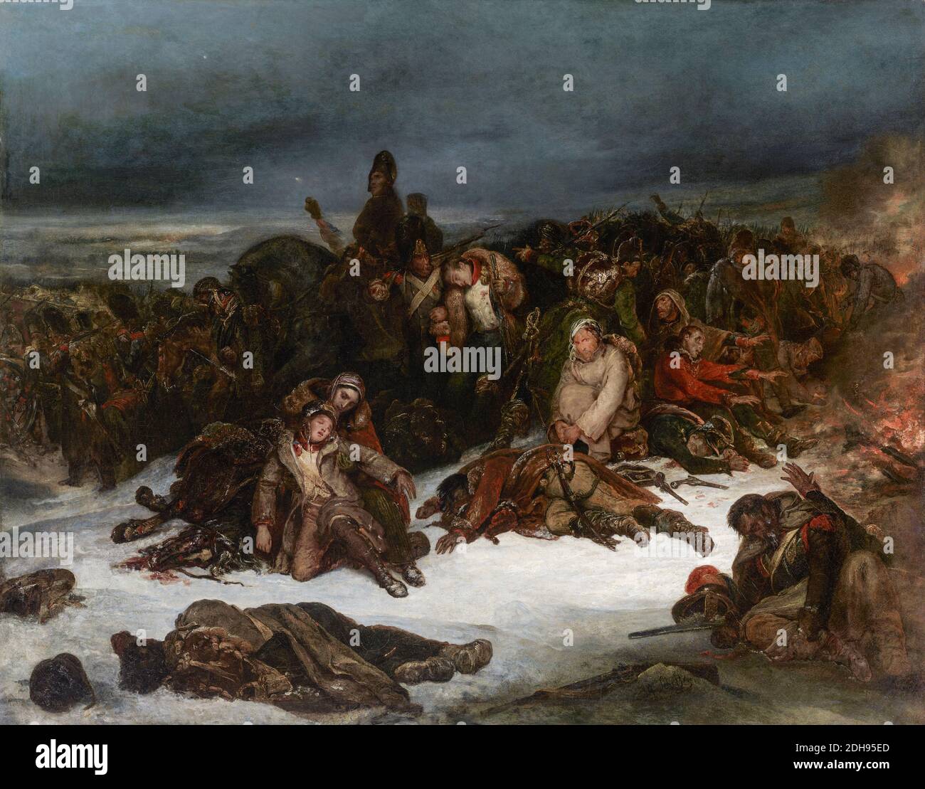 Il ritiro dell’Esercito di Napoleone dalla Russia nel 1812, dipinto di Ary Scheffer, 1826 Foto Stock
