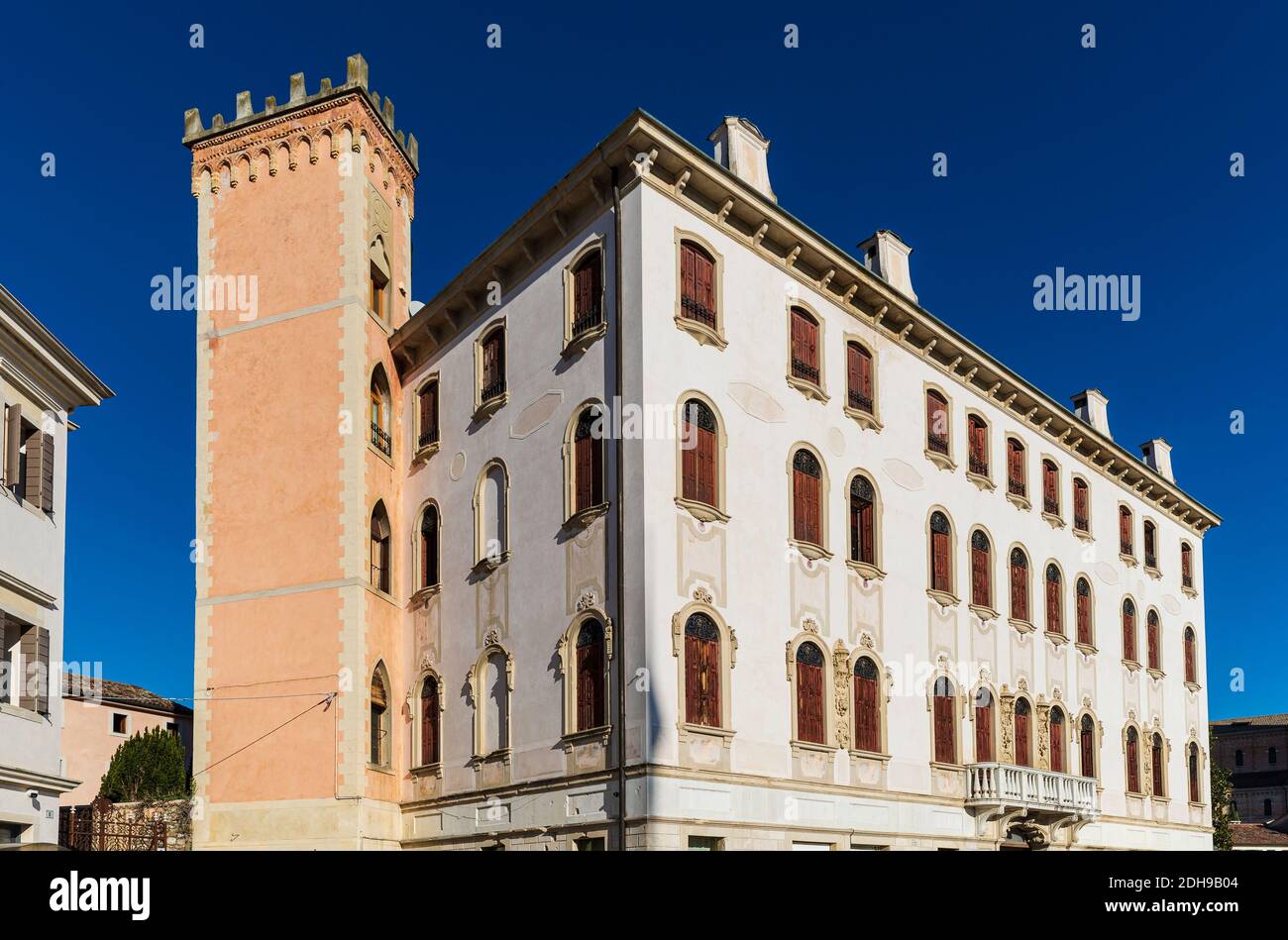 Italia Veneto Pieve di Soligo - Palazzo Balbi Valier (19° secolo) Foto Stock